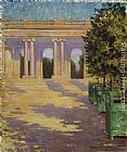 James Carroll Beckwith Canvas Paintings - Arcade of the Grand Trianon, Versailles
